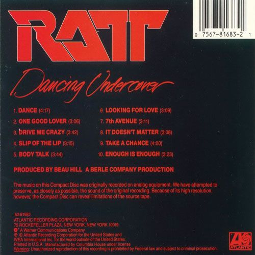 ratt dancing undercover t shirt